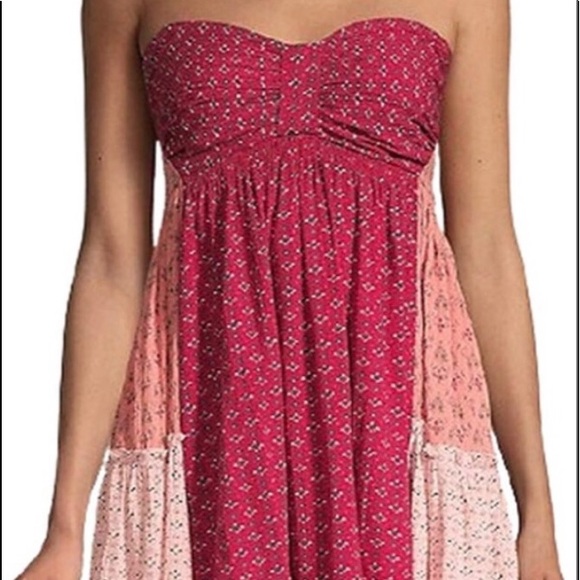 Free People Tops - Anthropologie Free People Across the Sea Mixed Print Strapless Printed Top